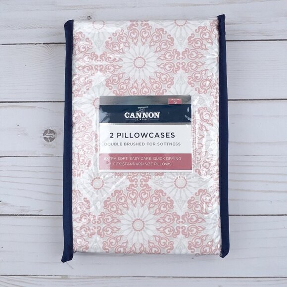 Cannon Other - Cannon Pillow Cases Standard Medallions Set of 2 Coral Gray